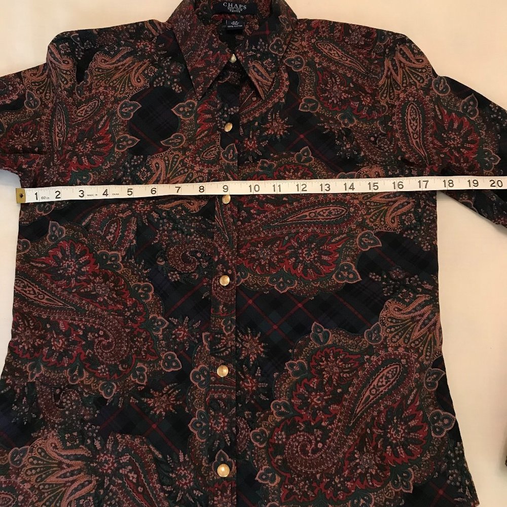 Chaps Petite Long-sleeved Blouse - Paisley - Size PS - Picture 8 of 9